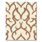 Cream Brown Baroque Scrollwork Rug