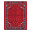 Crimson Red Geometric Tribal Rug