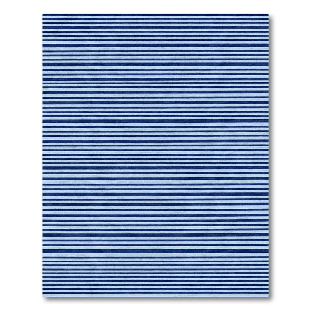 Deep Blue Horizontal Stripe Rug