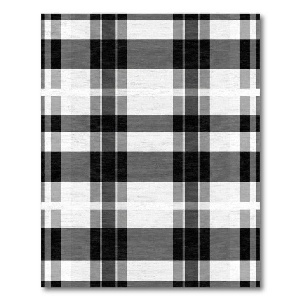 Classic Black White Plaid Stripe Rug