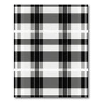 Classic Black White Plaid Stripe Rug