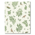 Charming Green Foliage Bird Arrangement Rug