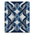 Deep Blue Geometric Quatrefoil Rug