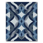 Deep Blue Geometric Quatrefoil Rug