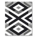 Geometric Diamond Inlay Black White Rug