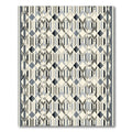 Geometric Diamond Inlay Slate Rug