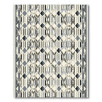 Geometric Diamond Inlay Slate Rug