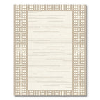 Geometric Tan Border Stripe Rug