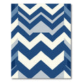 Geometric Blue Chevron Abstract Rug
