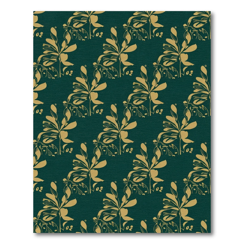 Golden Leaf Botanic Teal Rug