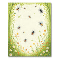 Whimsical Bee Garden Floral Scene Rug