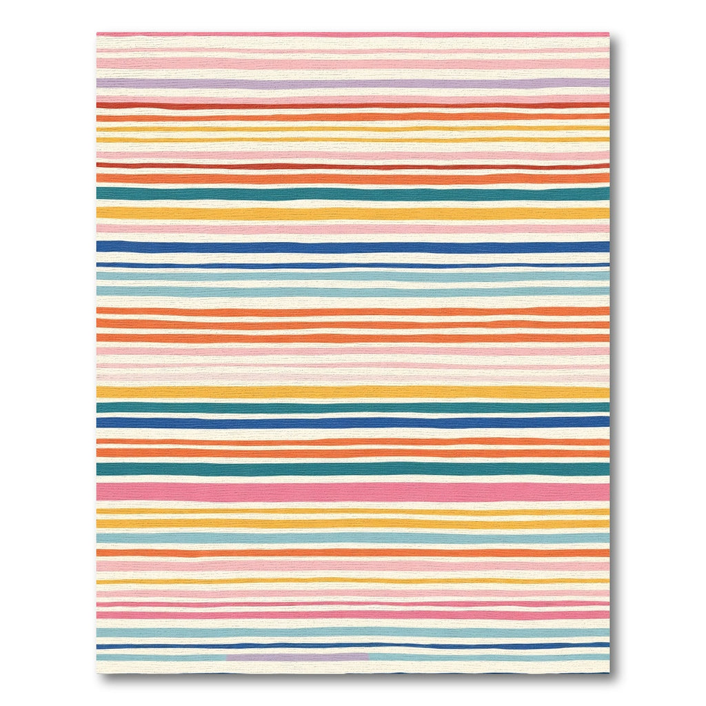 Colorful Horizontal Stripe Textured Rug