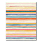 Colorful Horizontal Stripe Textured Rug