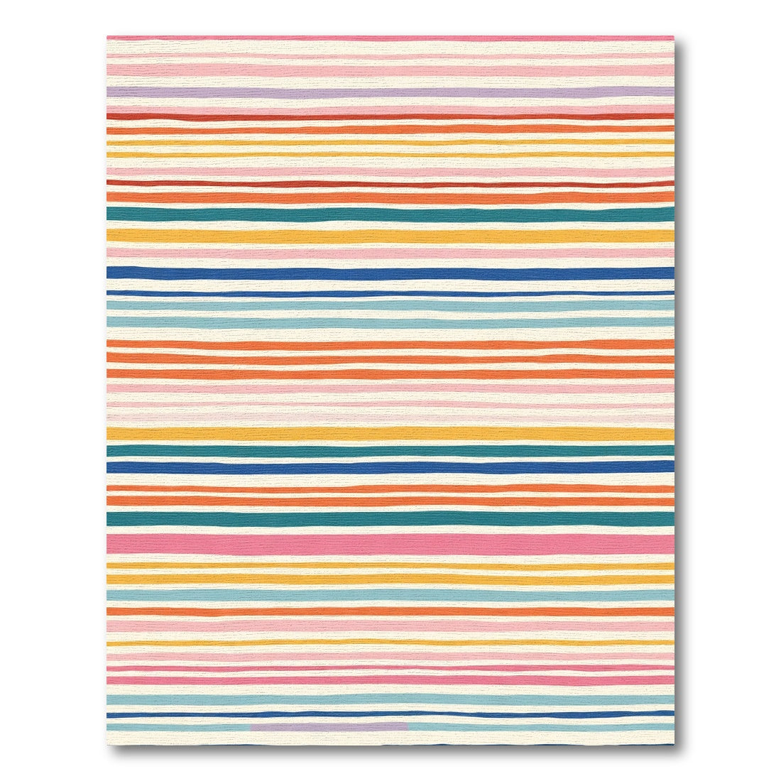 Colorful Horizontal Stripe Textured Rug