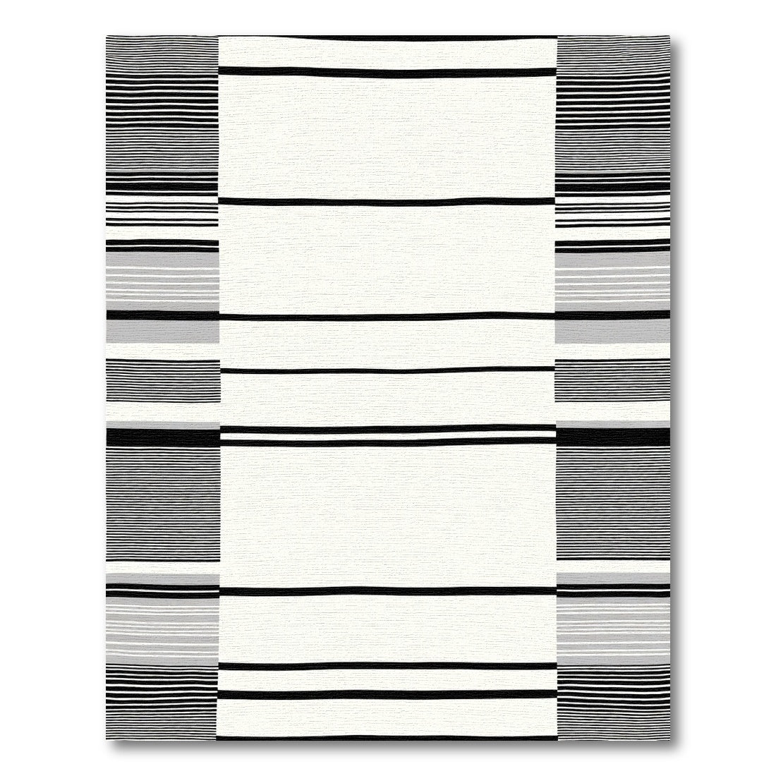 Monochrome Striped Modern Abstract Rug