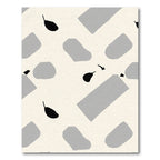 Abstract Gray and Black Organic Shapes Rug