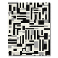 Modern Black Gray Geometric Blocks Rug