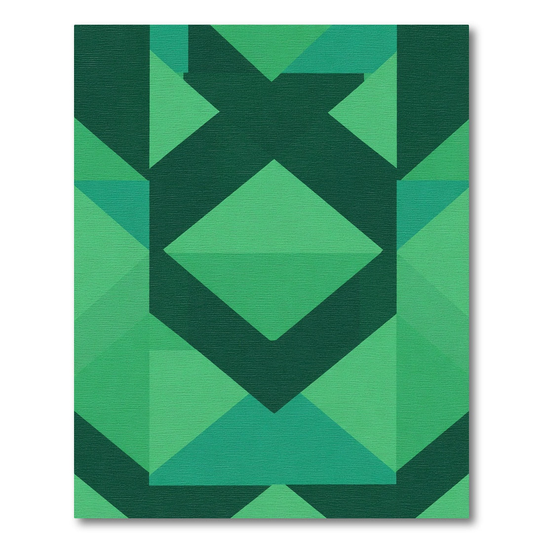 Emerald Green Geometric Diamond Arrangement Rug