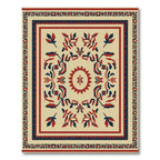 Crimson Navy Folk Medallion Rug