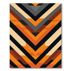 Chevron Orange Geometric Stripes Rug