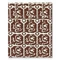 Brown Ivory Organic Geometric Medallion Rug