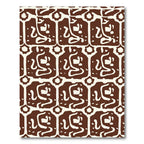 Brown Ivory Organic Geometric Medallion Rug