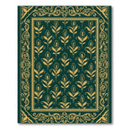 Emerald Gold Floral Flourish Rug