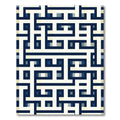 Navy Cream Labyrinth Geometric Rug