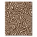 Brown Cream Wavy Abstract Rug