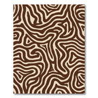 Brown Cream Wavy Abstract Rug
