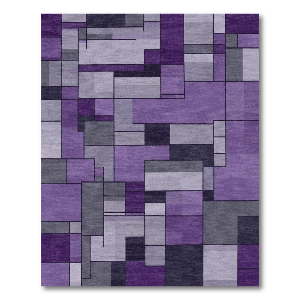 Amethyst Geometric Block Rectangles Rug