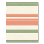 Coral Green Stripe Accent Rug