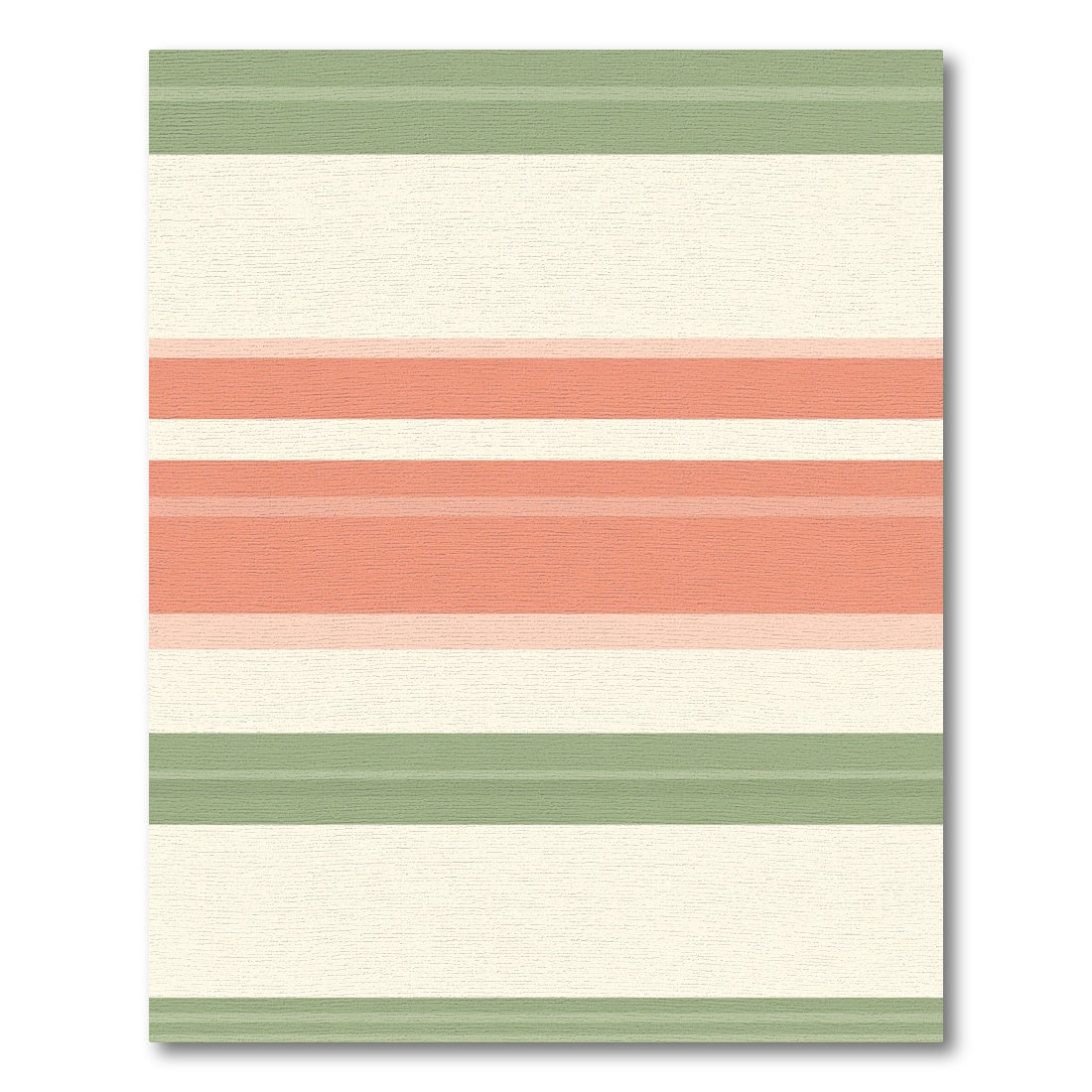 Coral Green Stripe Accent Rug