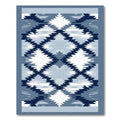 Indigo Blue Diamond Jagged Kilim Rug