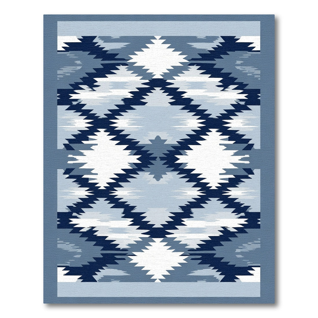 Indigo Blue Diamond Jagged Kilim Rug
