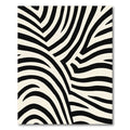 Bold Black Cream Abstract Stripes Rug