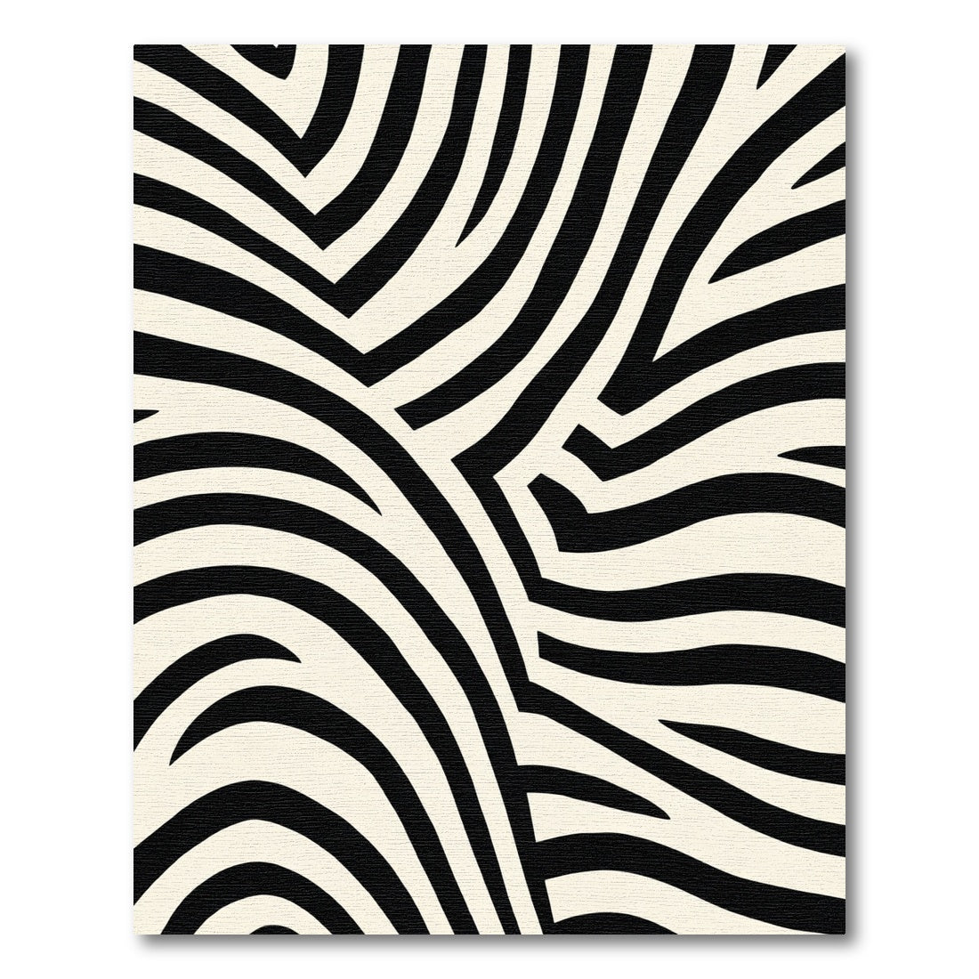 Bold Black Cream Abstract Stripes Rug