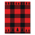 Red Black Buffalo Plaid Pine Trees Rug