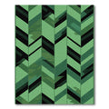 Deep Green Geometric Chevron Tiles Rug