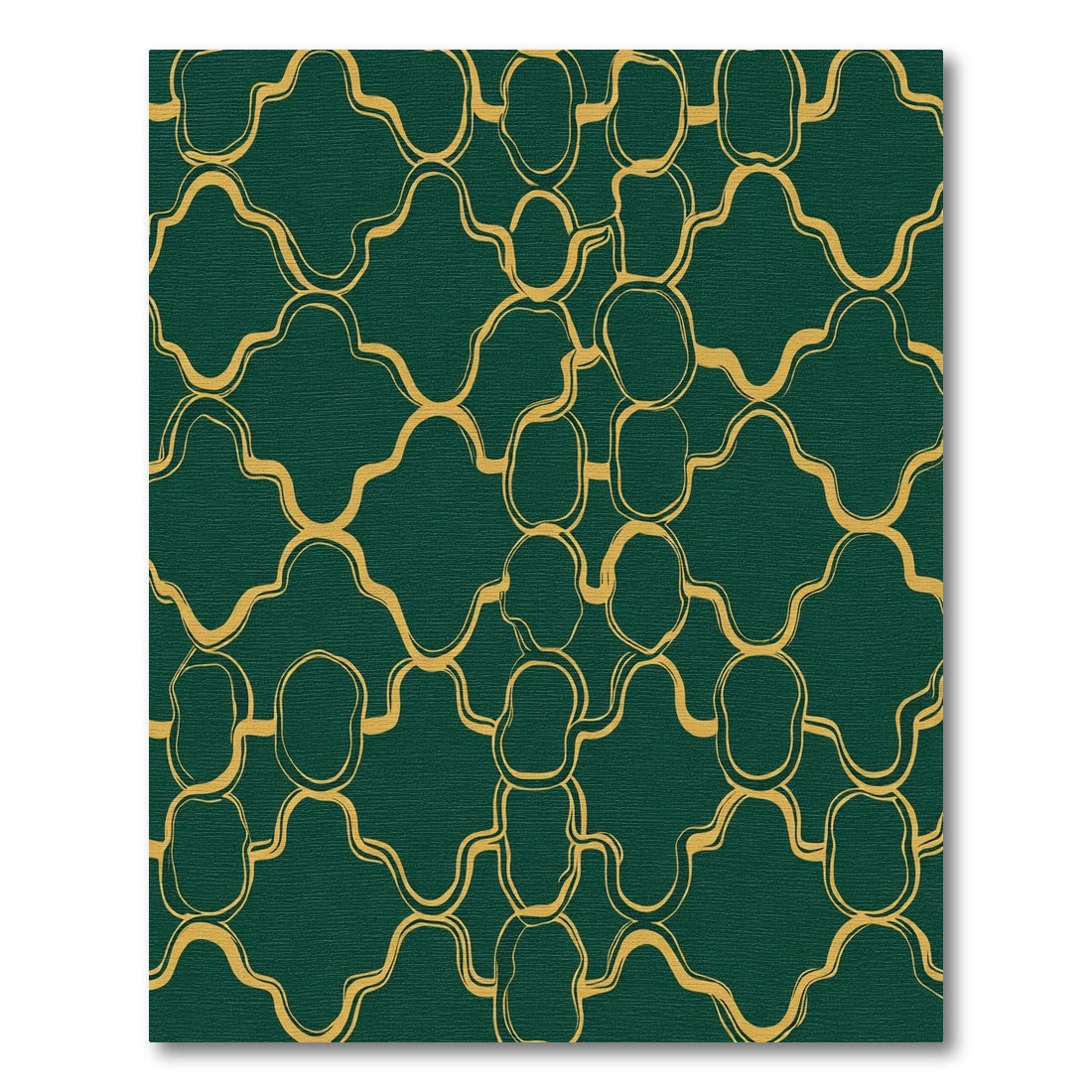 Emerald Gold Organic Lattice Rug