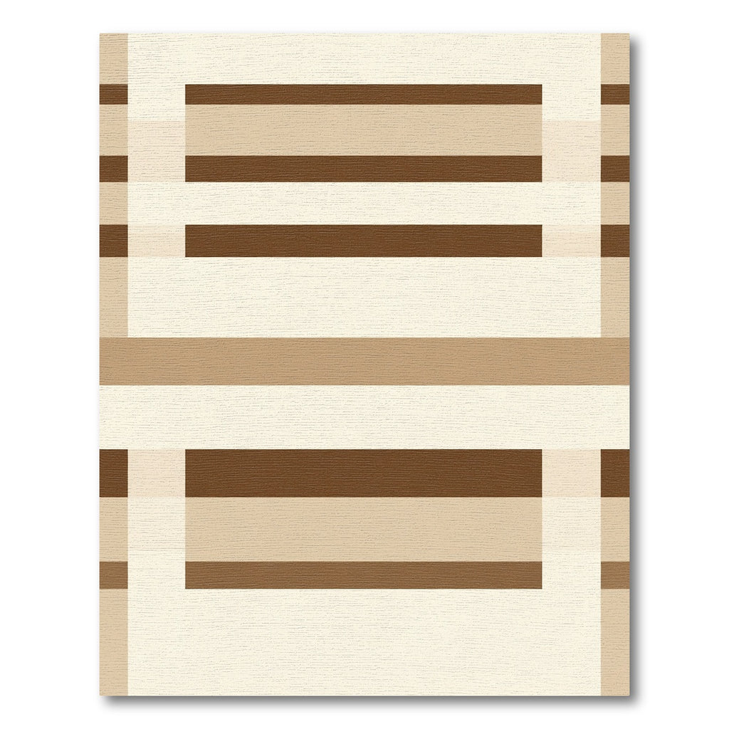 Neutral Shade Geometric Stripe Rug