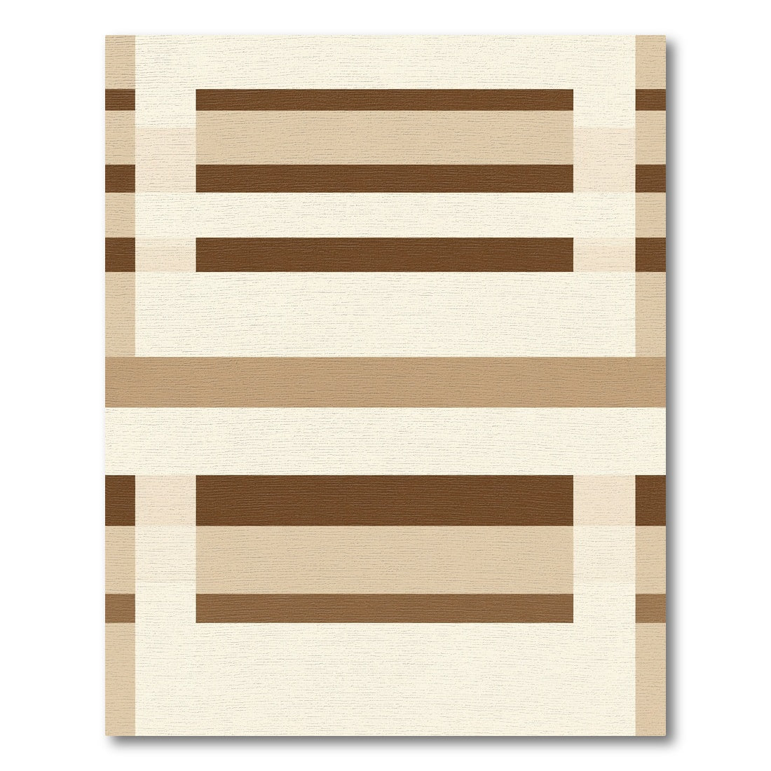 Neutral Shade Geometric Stripe Rug