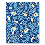 Blue organic blob composition Rug