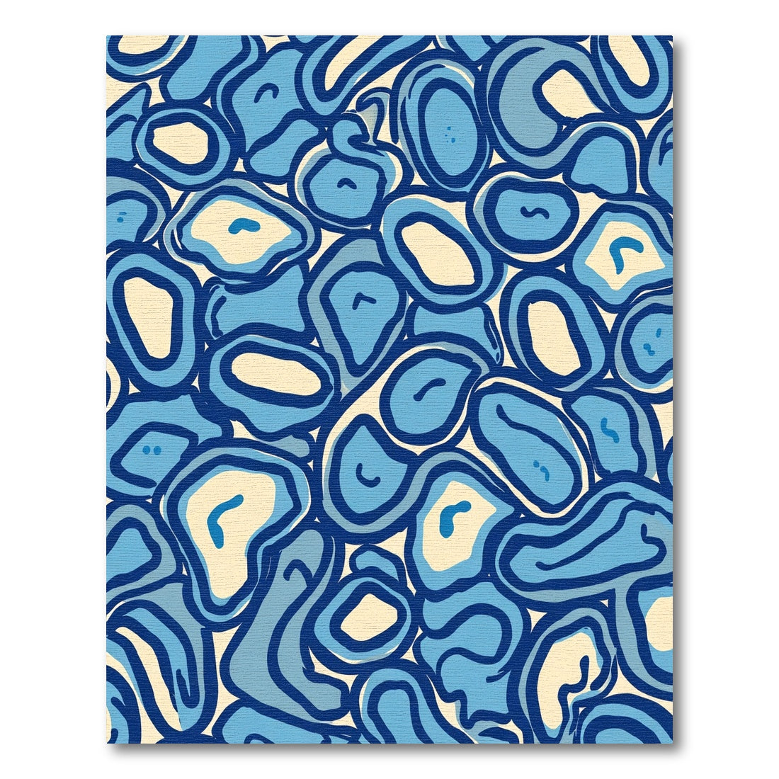 Blue organic blob composition Rug