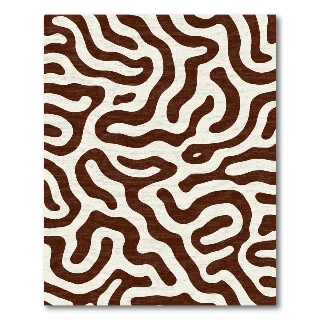 Brown White Organic Swirls Rug