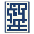 Bold Navy Geometric Maze Rug