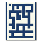 Bold Navy Geometric Maze Rug