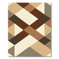 Geometric Brown and Cream Diamond Overlap Rug