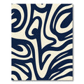 Deep Blue Ablaze Abstract Liquid Rug