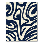 Deep Blue Ablaze Abstract Liquid Rug